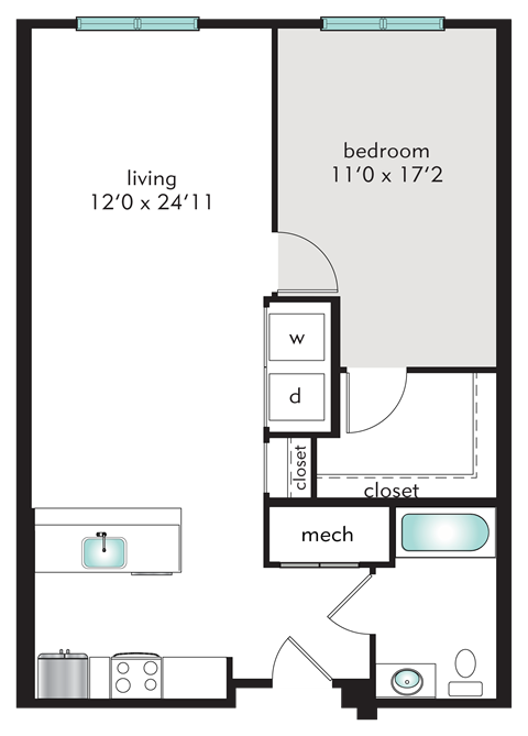 1H Floor Plan at The Tannery, Glastonbury, 06033